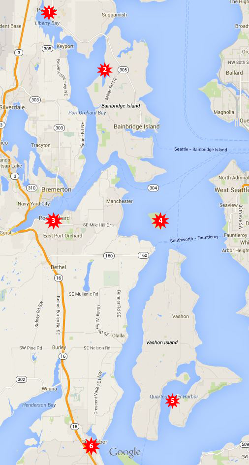 All Around Seattle Overnight Destinations Map