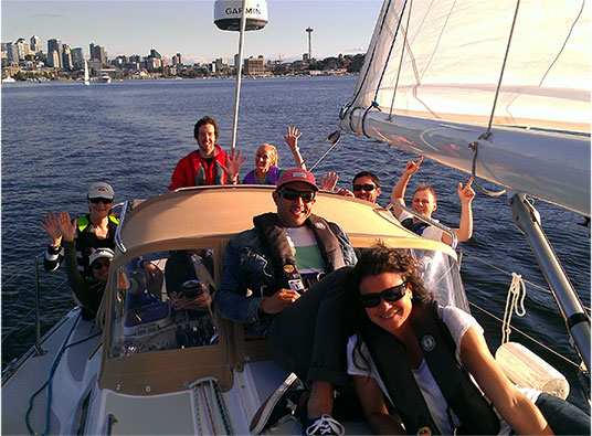 Happy people on a Flotilla