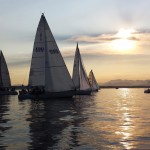 Sailboats at sunset at Elliot Bay Marina