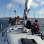 Sailing on a sailboat