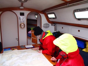 Inside a sailboat - Bareboat Charter Sailing Lesson
